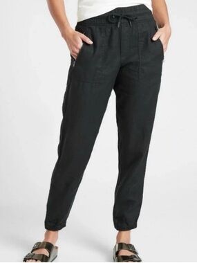 Athleta Cabo Linen Jogger Women’s black joggers size 14